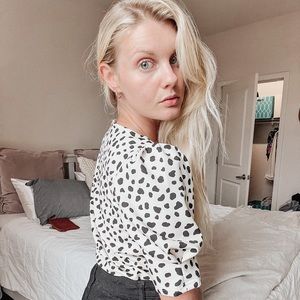 Speckled print top